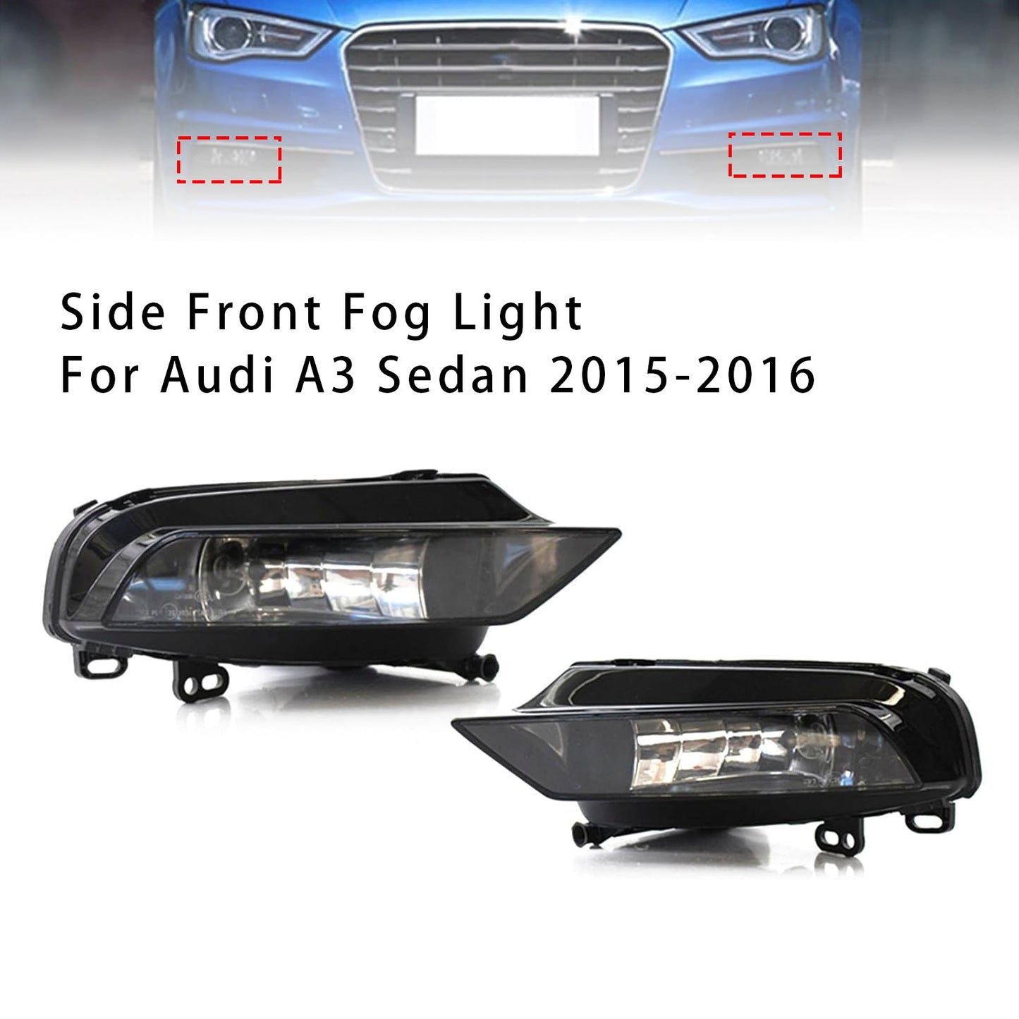 Coppia di fari fendinebbia anteriori con lampadine per Audi A3 Berlina 2015-2016 8V0941699B