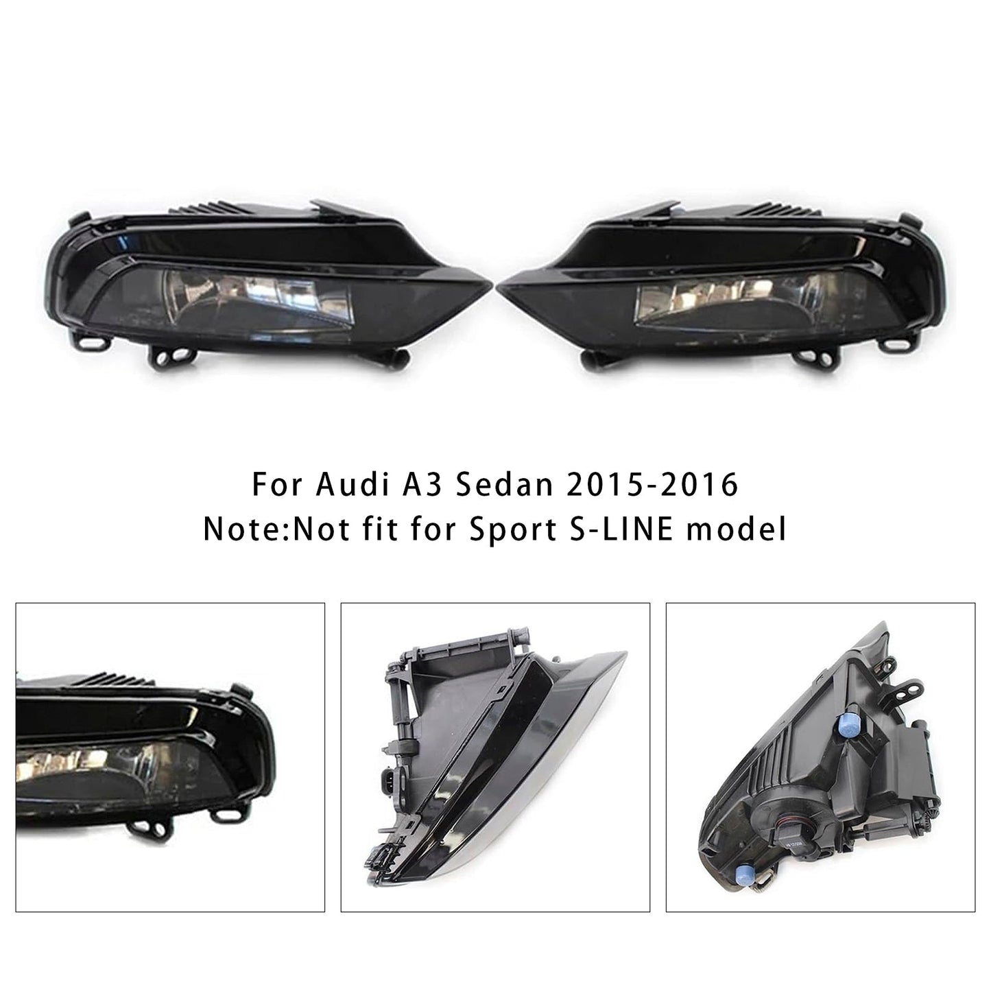 Coppia di fari fendinebbia anteriori con lampadine per Audi A3 Berlina 2015-2016 8V0941699B