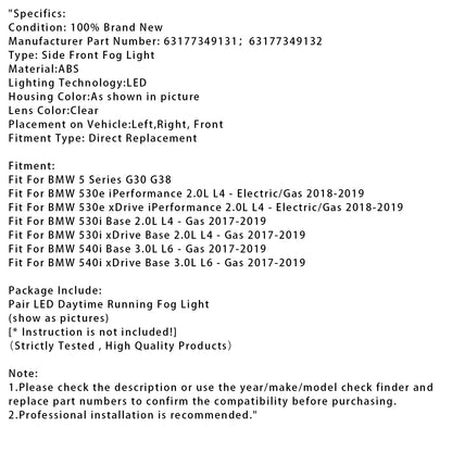 Coppia di fendinebbia anteriori senza lampadina per BMW X1 E84 2009-2015 63172993526
