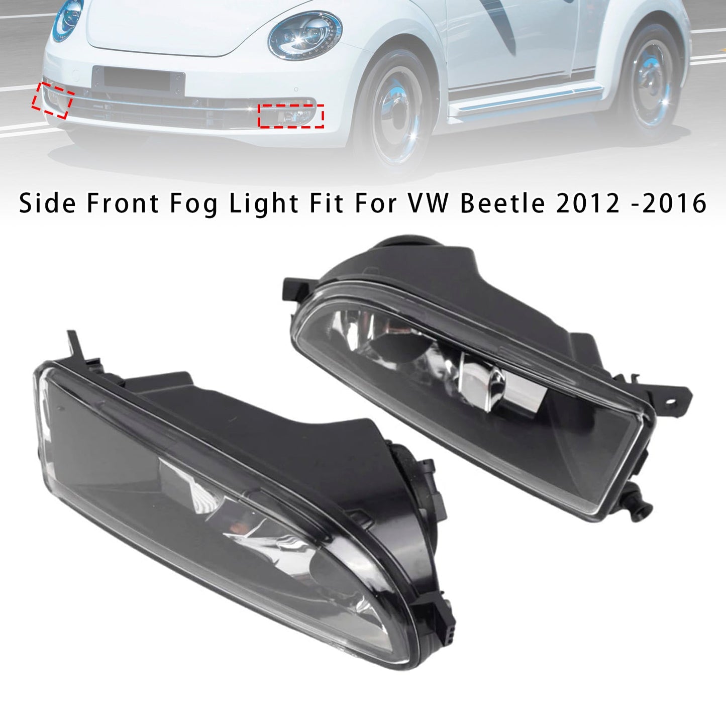 Coppia di fendinebbia anteriori per VW Beetle 2012-2016 con lampadine 5C5941700A