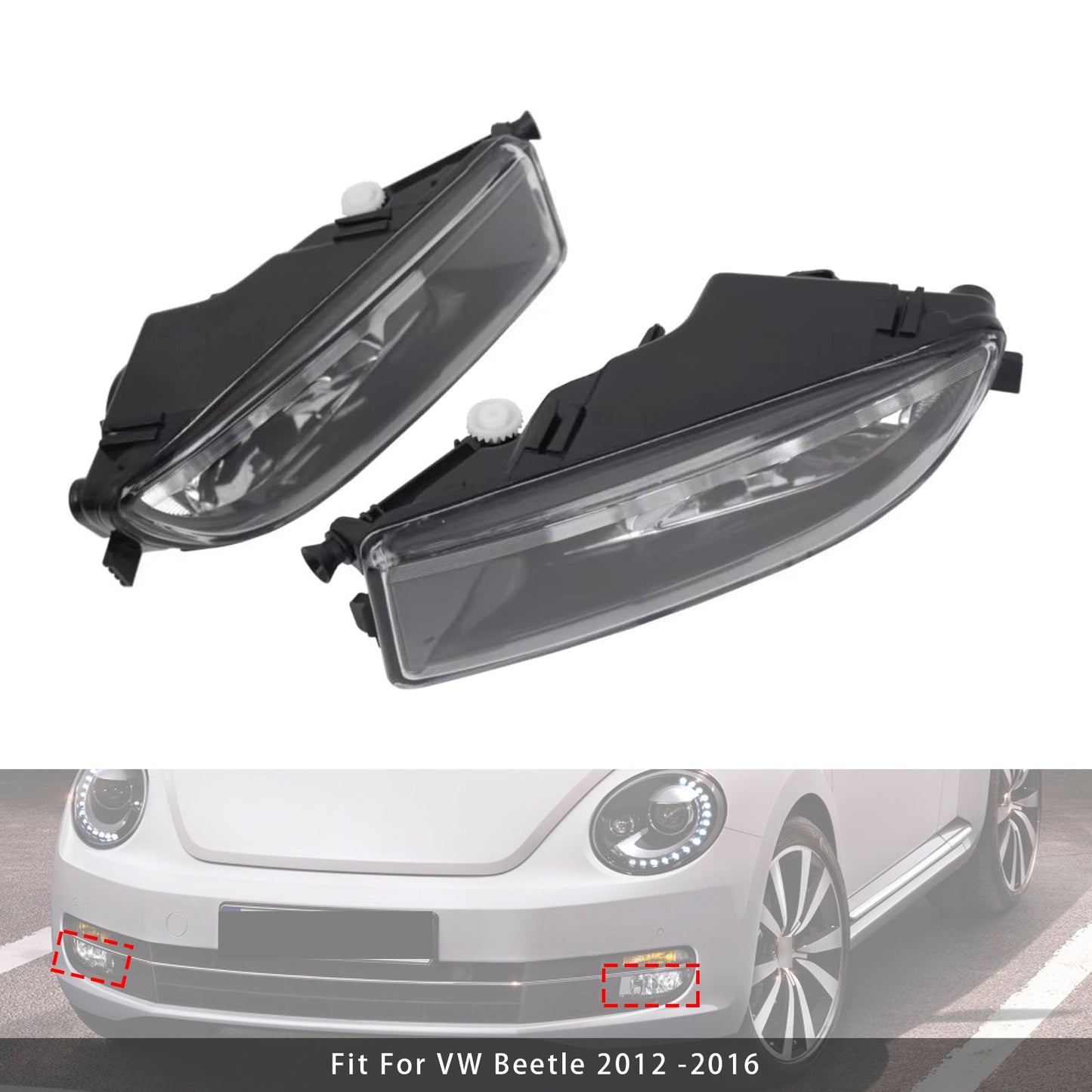 Coppia di fendinebbia anteriori per VW Beetle 2012-2016 con lampadine 5C5941700A