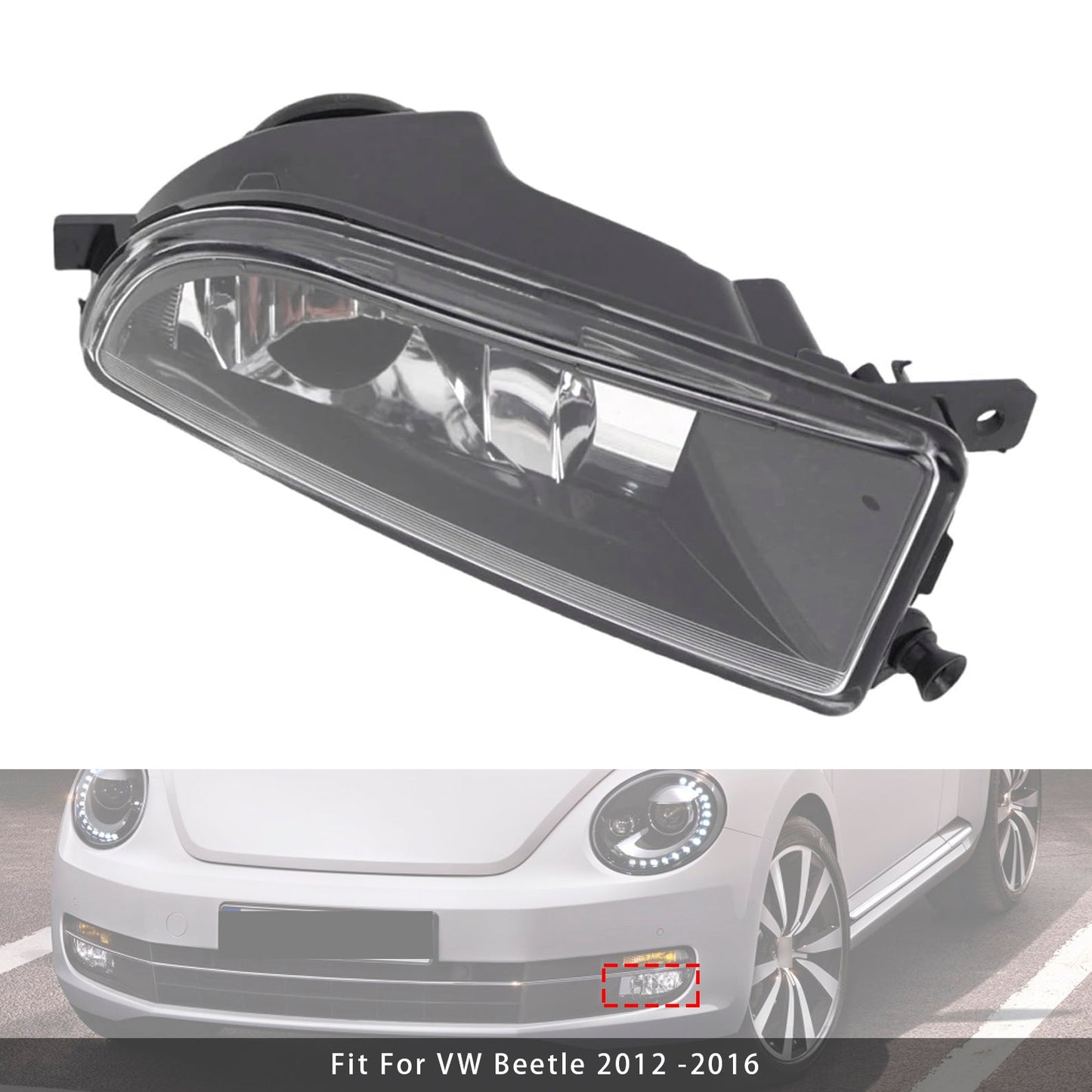 VW Maggiolino 2012-2016, 1 pezzo, paraurti anteriore sinistro, fendinebbia con lampadina 5C5941699A