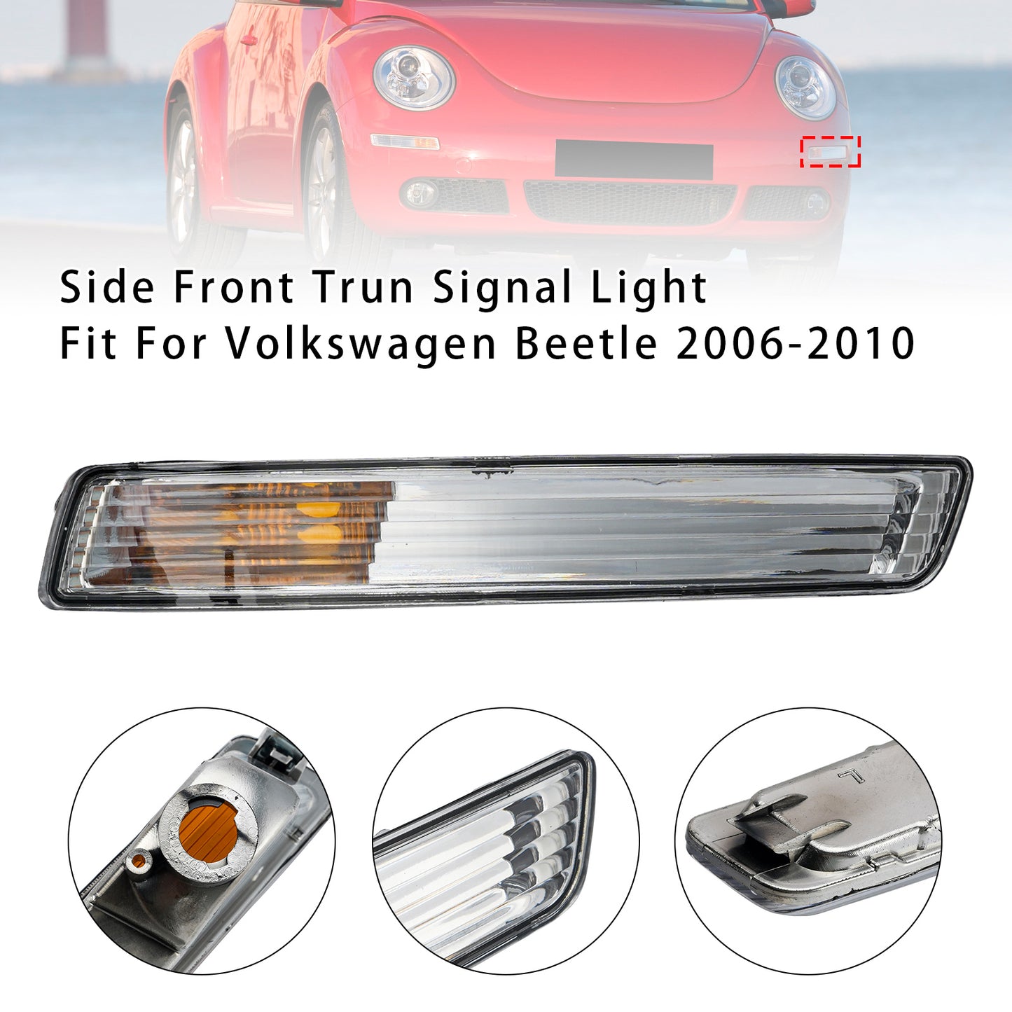 Volkswagen Maggiolino 2006-2010, 1 pezzo, luce di direzione sinistra per paraurti anteriore, 1C0953041R