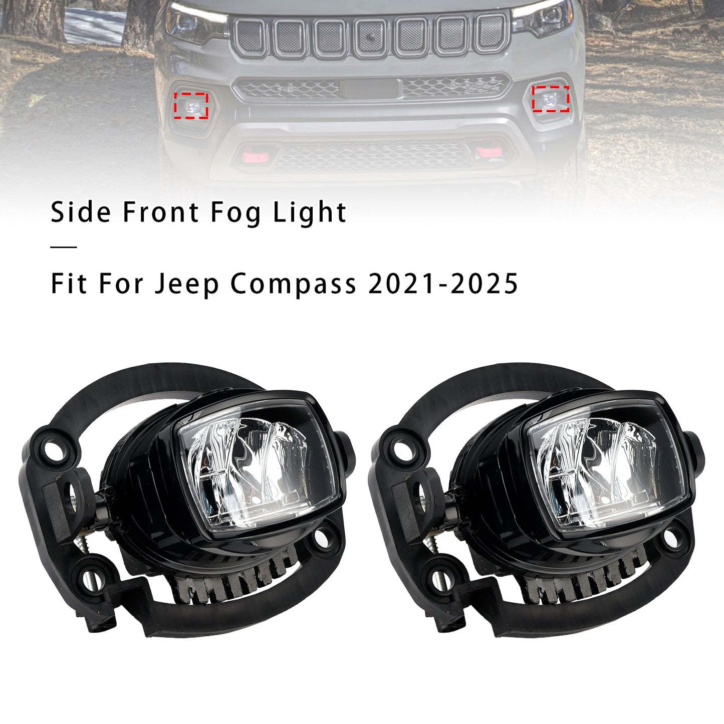 Coppia di fendinebbia anteriori a LED per Jeep Compass 2021-2025 68470159AA
