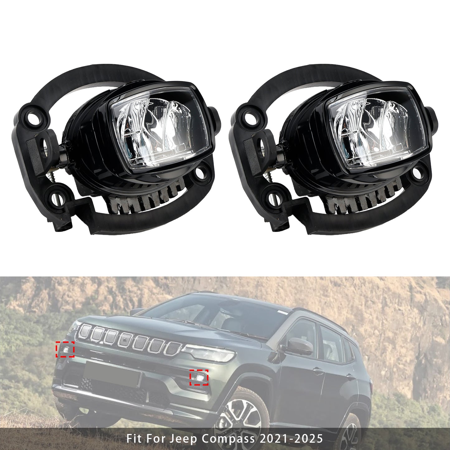 Coppia di fendinebbia anteriori a LED per Jeep Compass 2021-2025 68470159AA