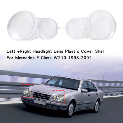 Mercedes Classe E W210 1998-2002 Guscio di copertura in plastica per lente faro sinistro + destro