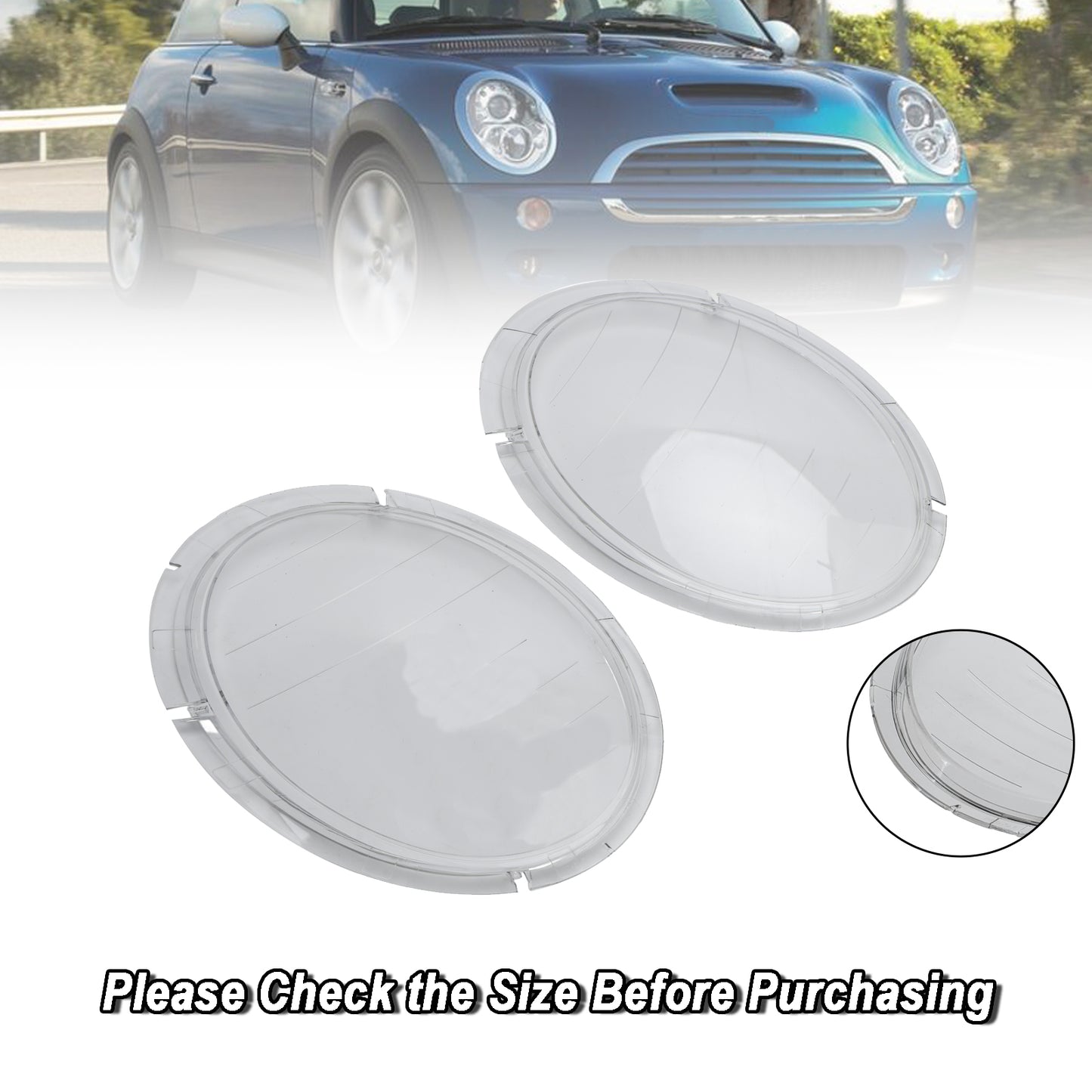 Guscio di copertura in plastica per lente faro sinistro + destro 63126911701 02 per Mini Cooper R50 R53