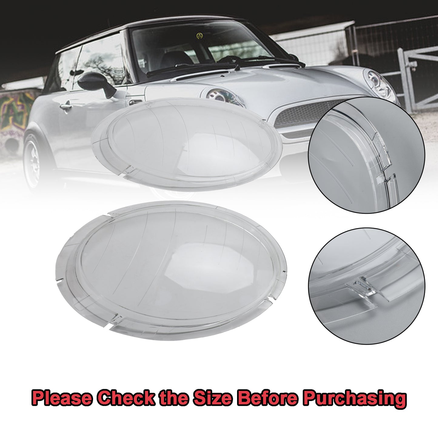 Guscio di copertura in plastica per lente faro sinistro + destro 63126911701 02 per Mini Cooper R50 R53