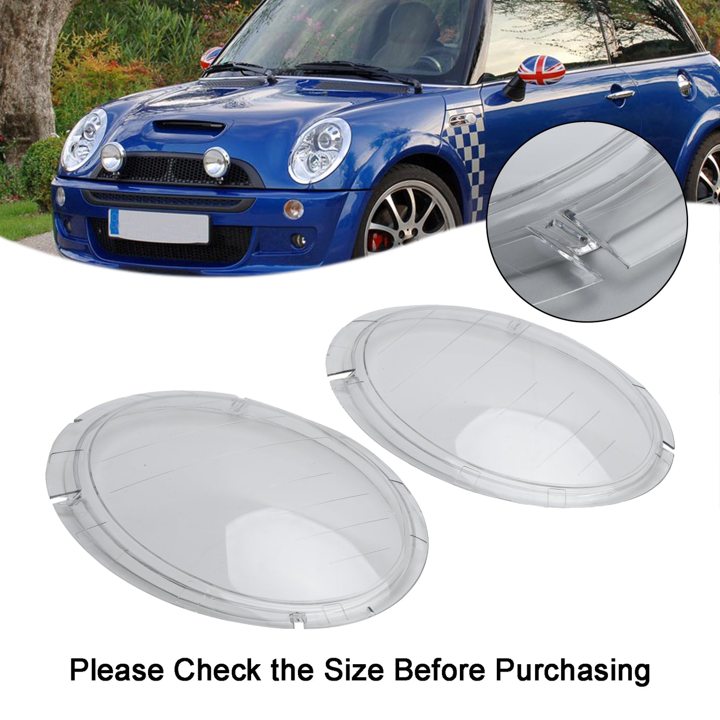 Guscio di copertura in plastica per lente faro sinistro + destro 63126911701 02 per Mini Cooper R50 R53