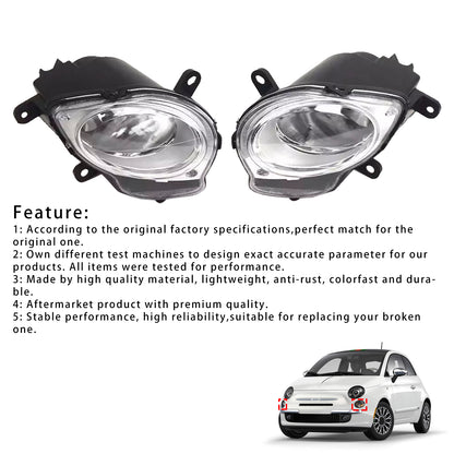 Faro anteriore abbagliante sinistro+destro Fiat 500 Hatchback 2008-2015