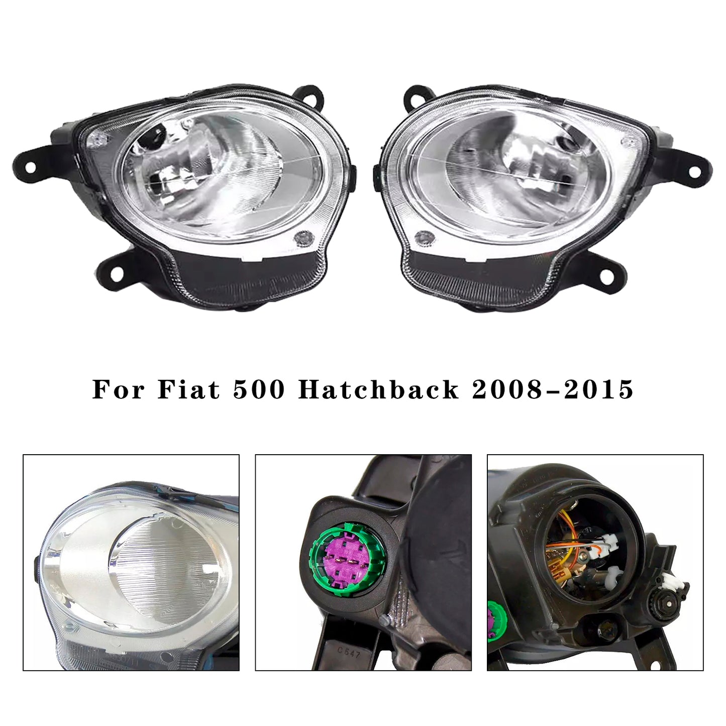 Faro anteriore abbagliante sinistro+destro Fiat 500 Hatchback 2008-2015