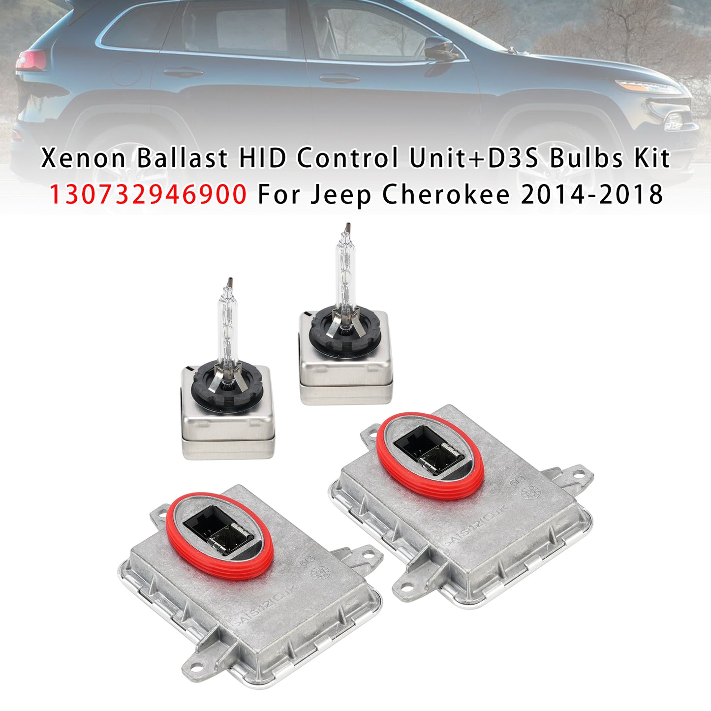 Kit di unità di controllo HID con ballast allo xeno + lampadine D3S per Jeep Cherokee 2014-2018