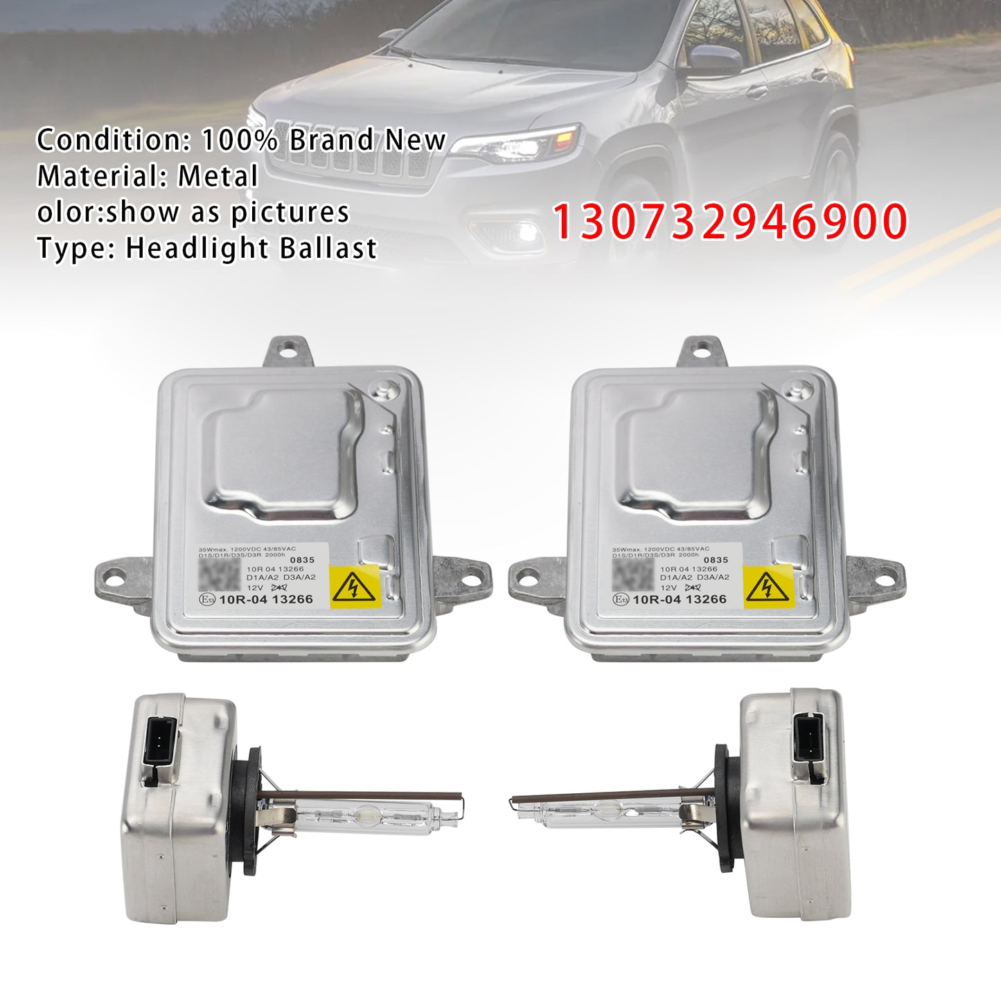 Kit di unità di controllo HID con ballast allo xeno + lampadine D3S per Jeep Cherokee 2014-2018