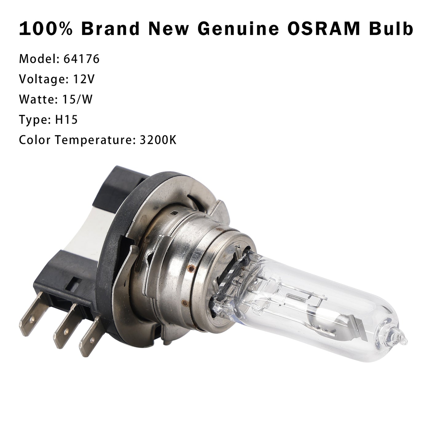 Genuine OSRAM H15 3200K Faro Lampadina luce DRL Abbagliante 64176 Generico