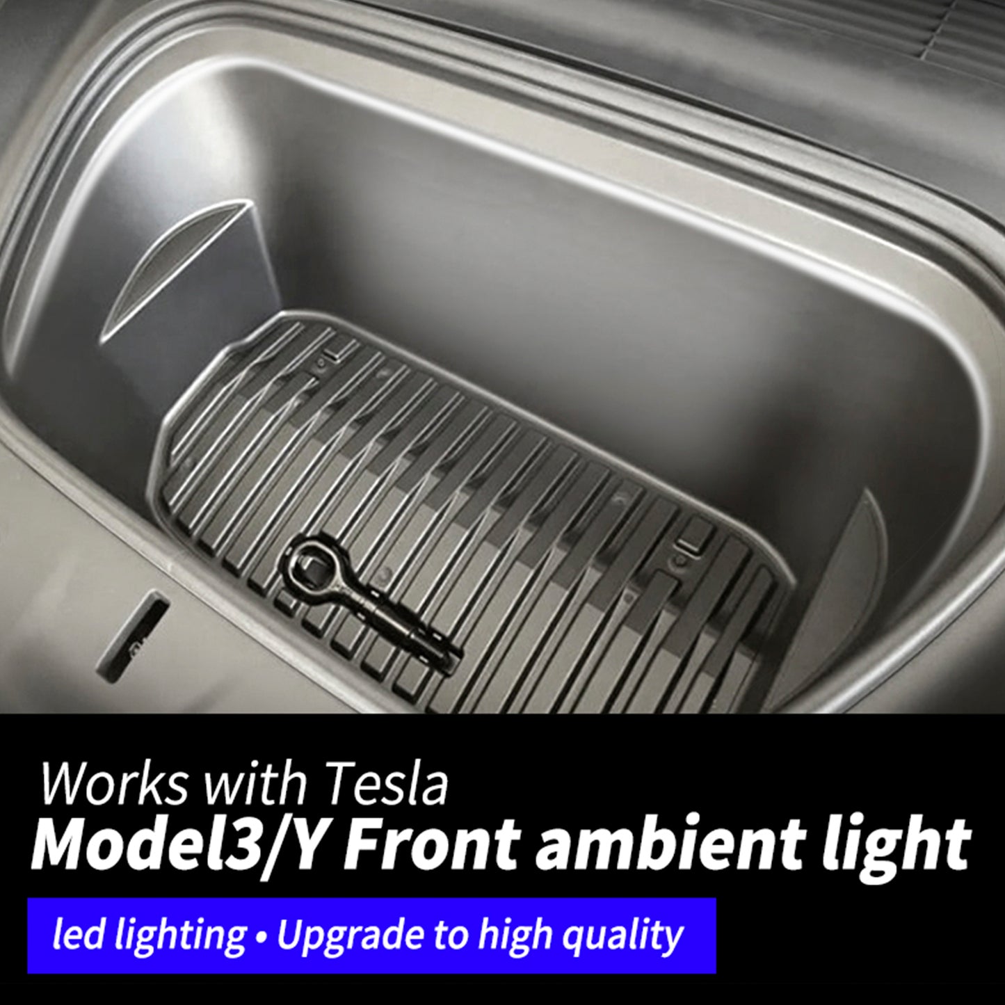 Striscia luminosa a LED per atmosfera ambientale del bagagliaio anteriore bianca per Tesla Model 3/Y/S/X 2021-2024