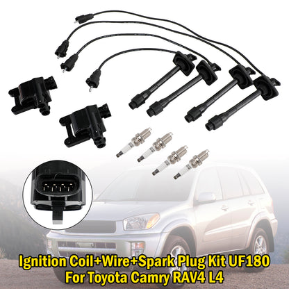 UF180 UF181 UF182 UF294 Kit bobina di accensione + filo + candela per Toyota Camry RAV4 L4