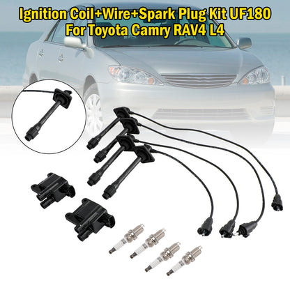 UF180 UF181 UF182 UF294 Kit bobina di accensione + filo + candela per Toyota Camry RAV4 L4