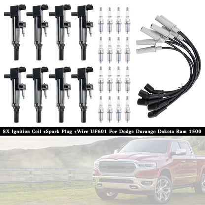 2008 2009 Jeep Grand Cherokee V8 4.7L 8X Bobina di accensione + Candela + Cavo UF601