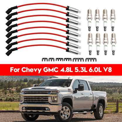 Candele Chevrolet Corvette 6.2L V8 2008 + fili 10,5 mm Set 19299585 8 pezzi