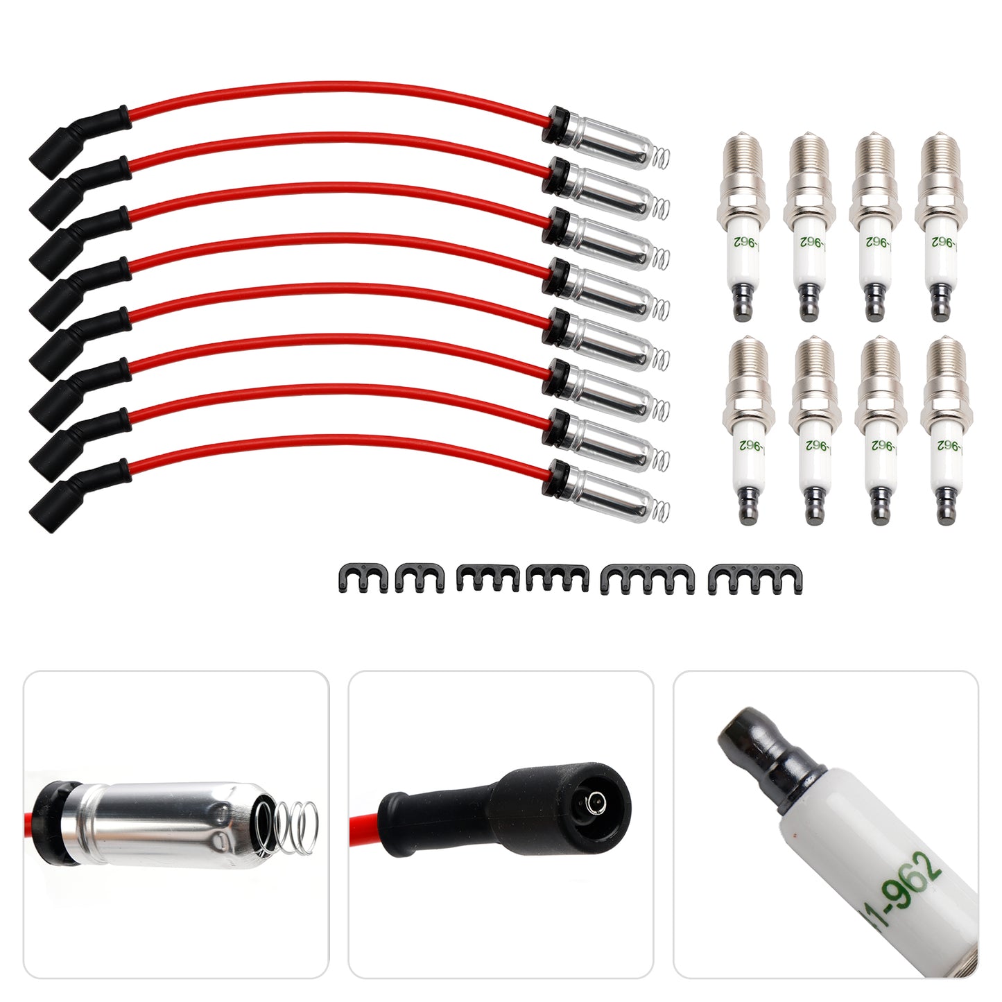 Candele Chevrolet Corvette 6.2L V8 2008 + fili 10,5 mm Set 19299585 8 pezzi