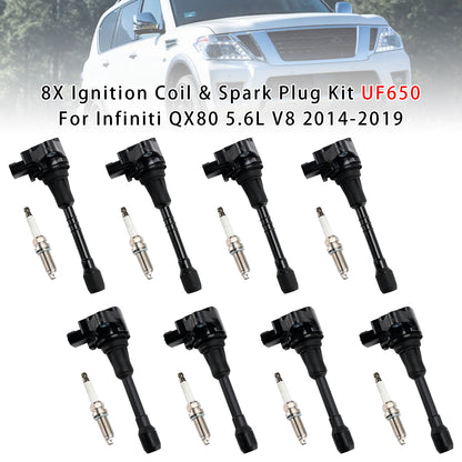 Kit bobina di accensione e candela UF650 per Nissan Armada V8 5.6L Front Bank 8X 2017-2019