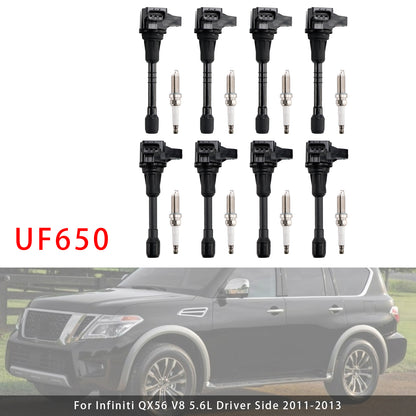 Kit bobina di accensione e candela UF650 per Nissan Armada V8 5.6L Front Bank 8X 2017-2019