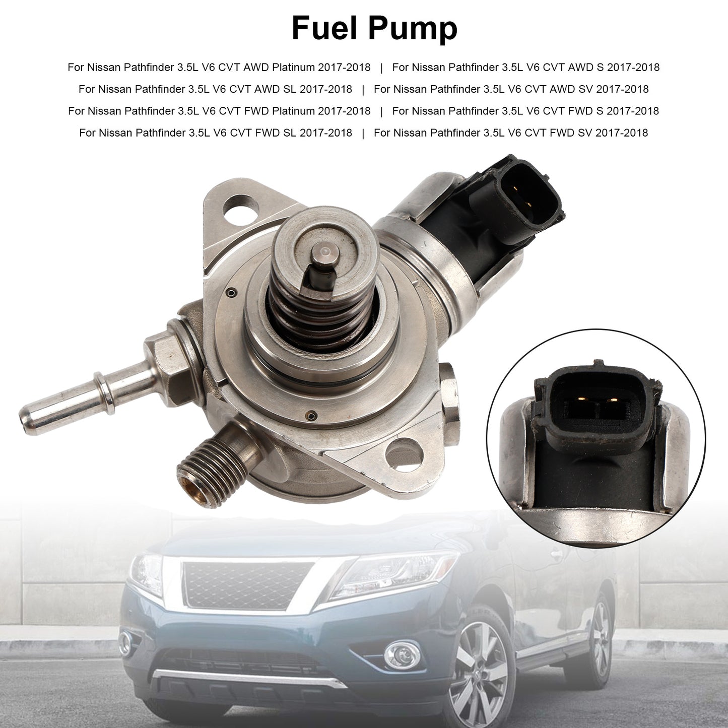 Pompa del carburante ad alta pressione platino Nissan Pathfinder 3.5L V6 CVT AWD 2017-2018 166306KA0A