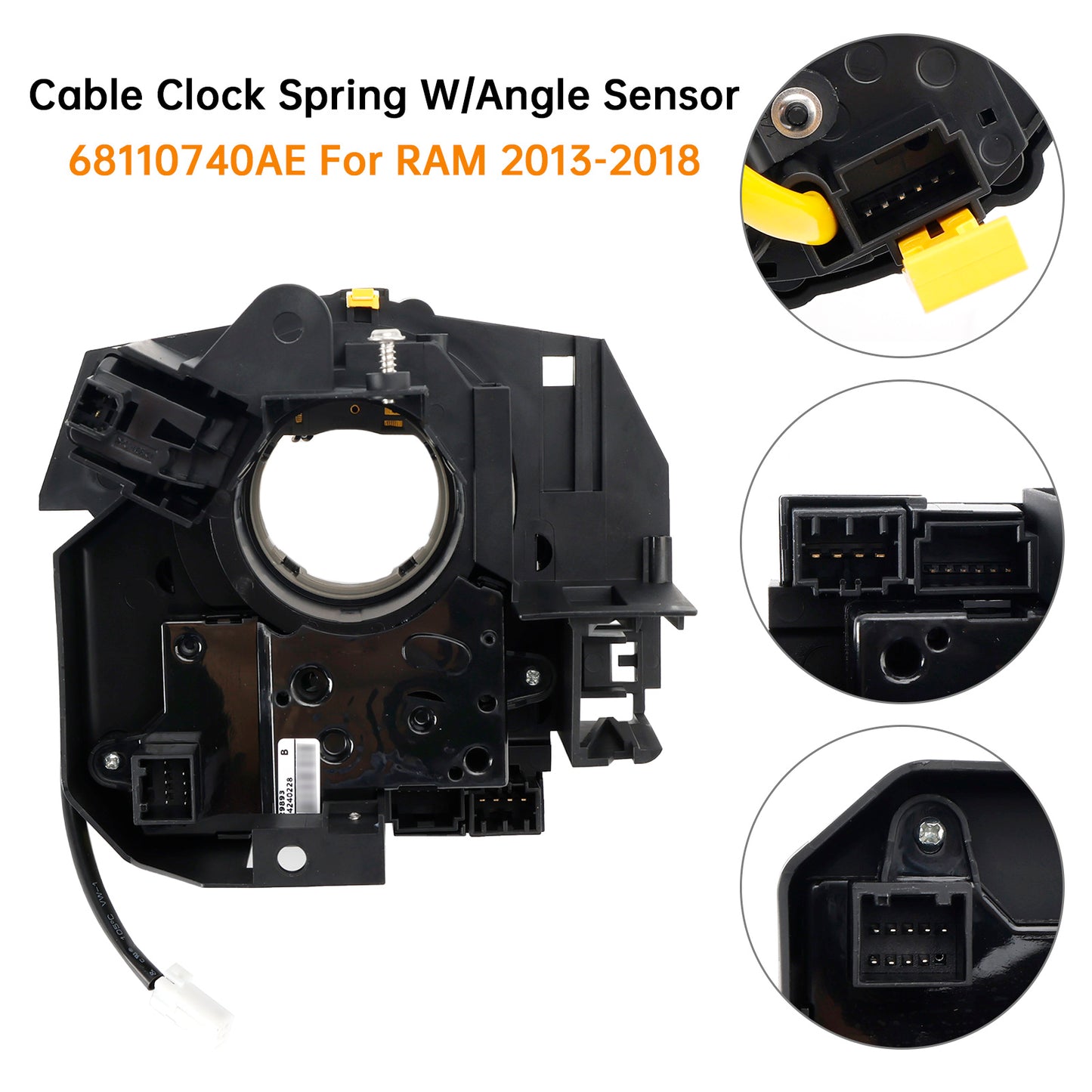 68110740AD 2013-2018 RAM 2500 Clock Spring con sensore angolare 9 PIN 68110740AE