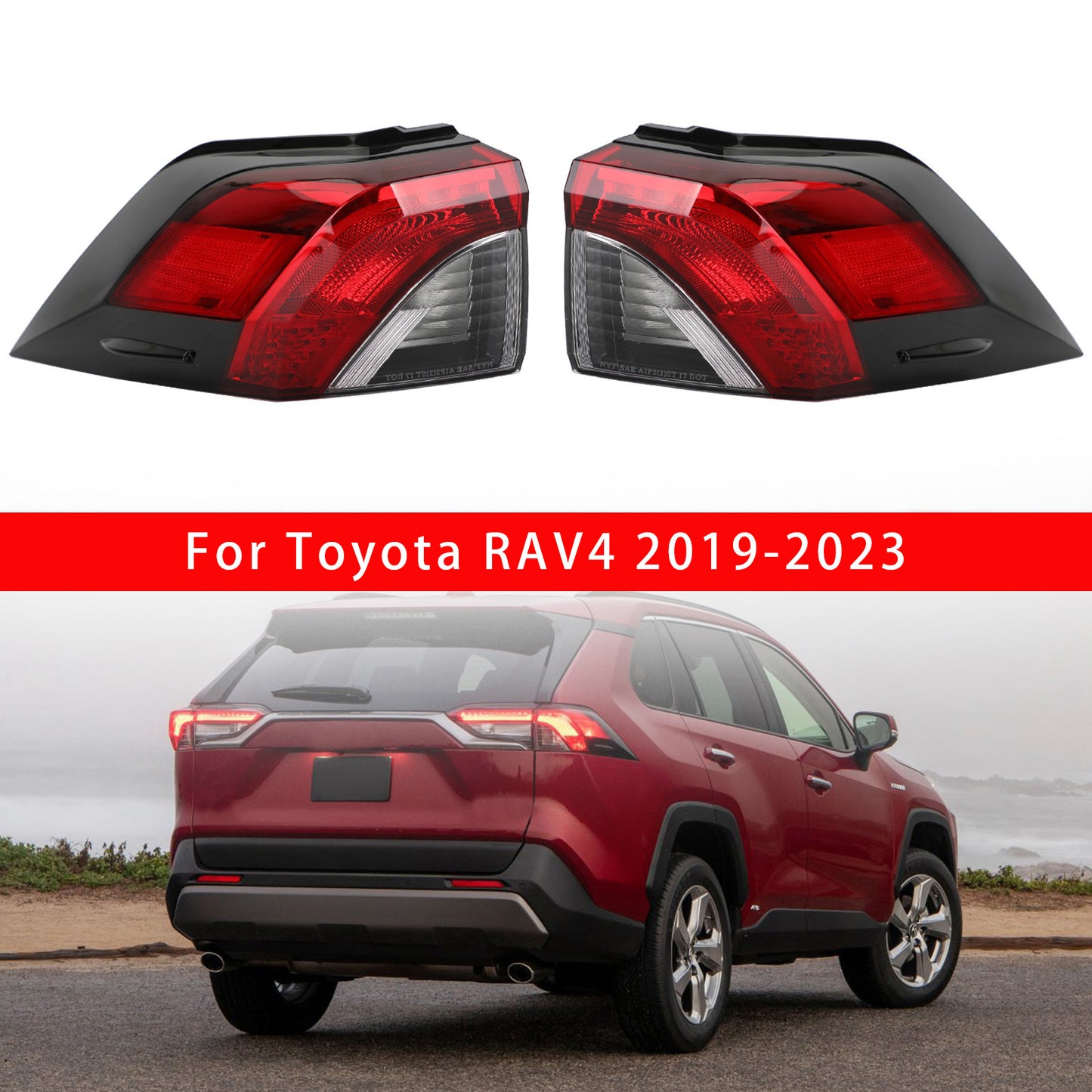 L + R Fanale Posteriore Laterale Fanale Posteriore Esterno 81560/81550-0R090 Per Toyota RAV4 2019-2023 Generico