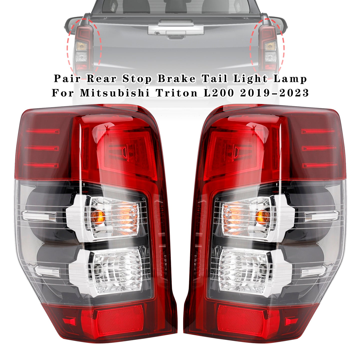 2019-2023 per Mitsubishi Triton L200 Coppia fanale posteriore stop freno