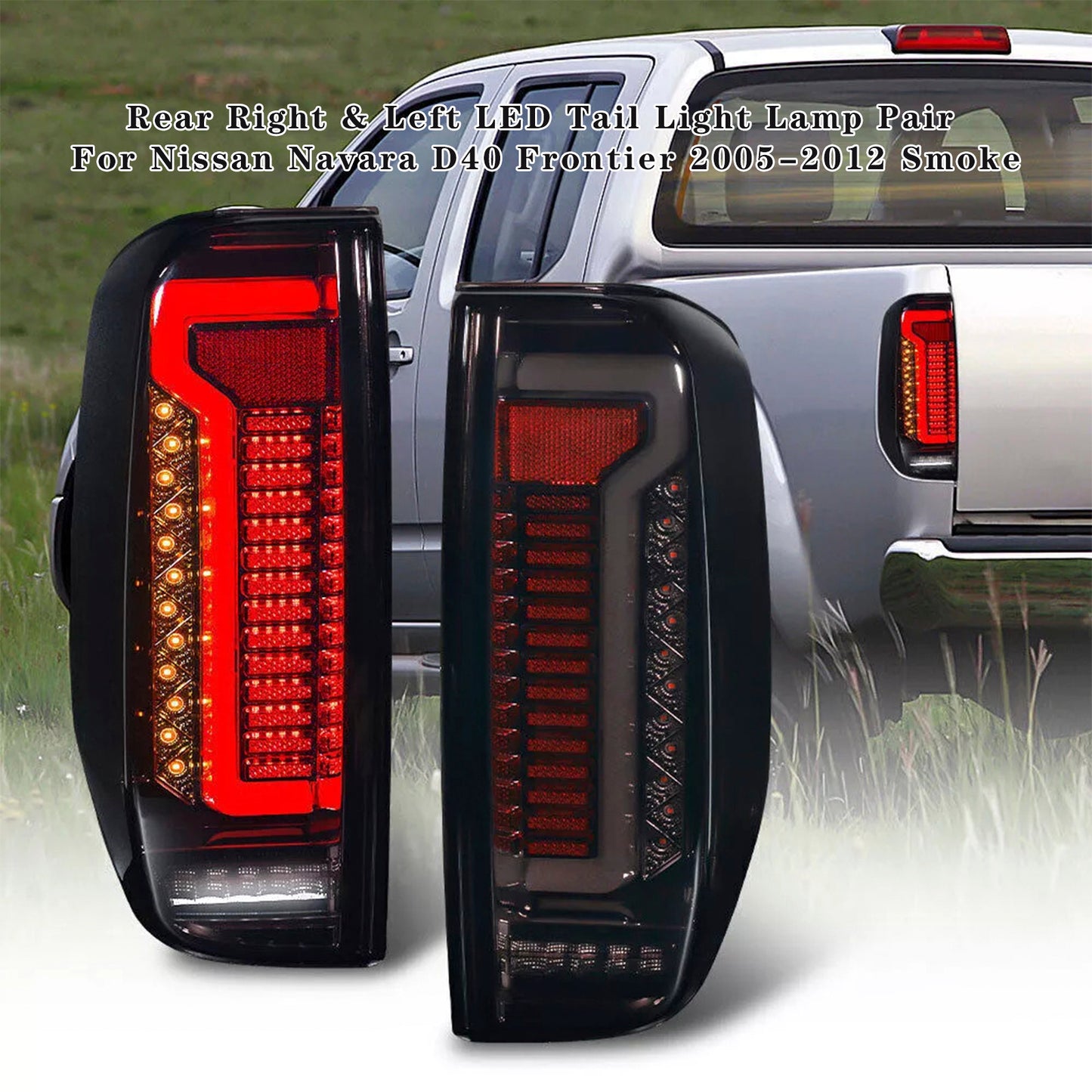 Fanale posteriore a LED per Nissan Navara D40 Frontier 2005-2012, coppia, colore: fumo