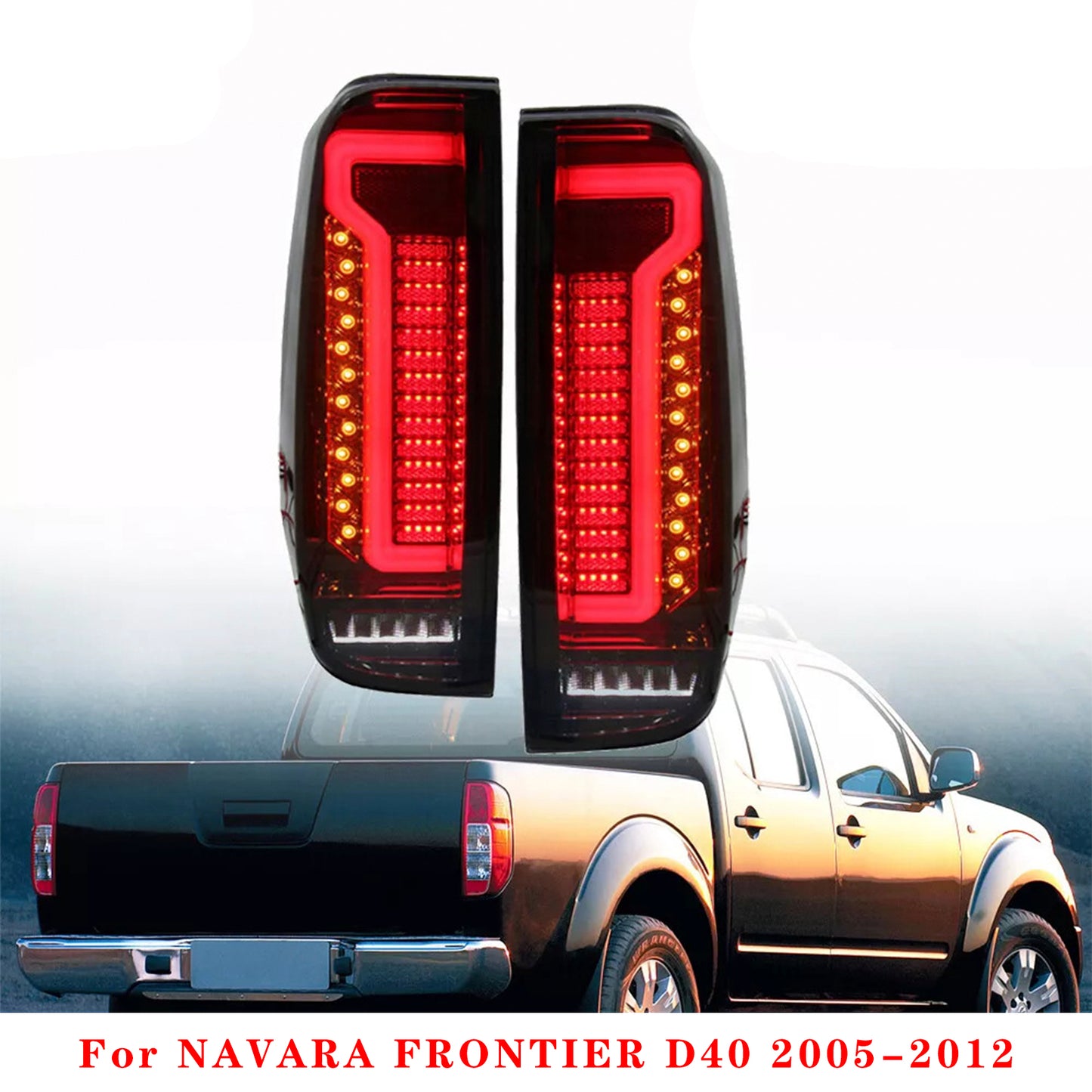 Fanale posteriore a LED per Nissan Navara D40 Frontier 2005-2012, coppia, colore: fumo
