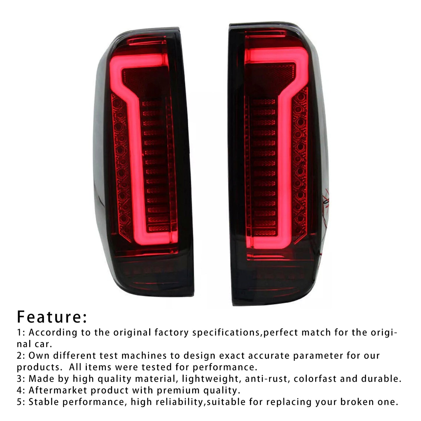 Fanale posteriore a LED per Nissan Navara D40 Frontier 2005-2012, coppia, colore: fumo