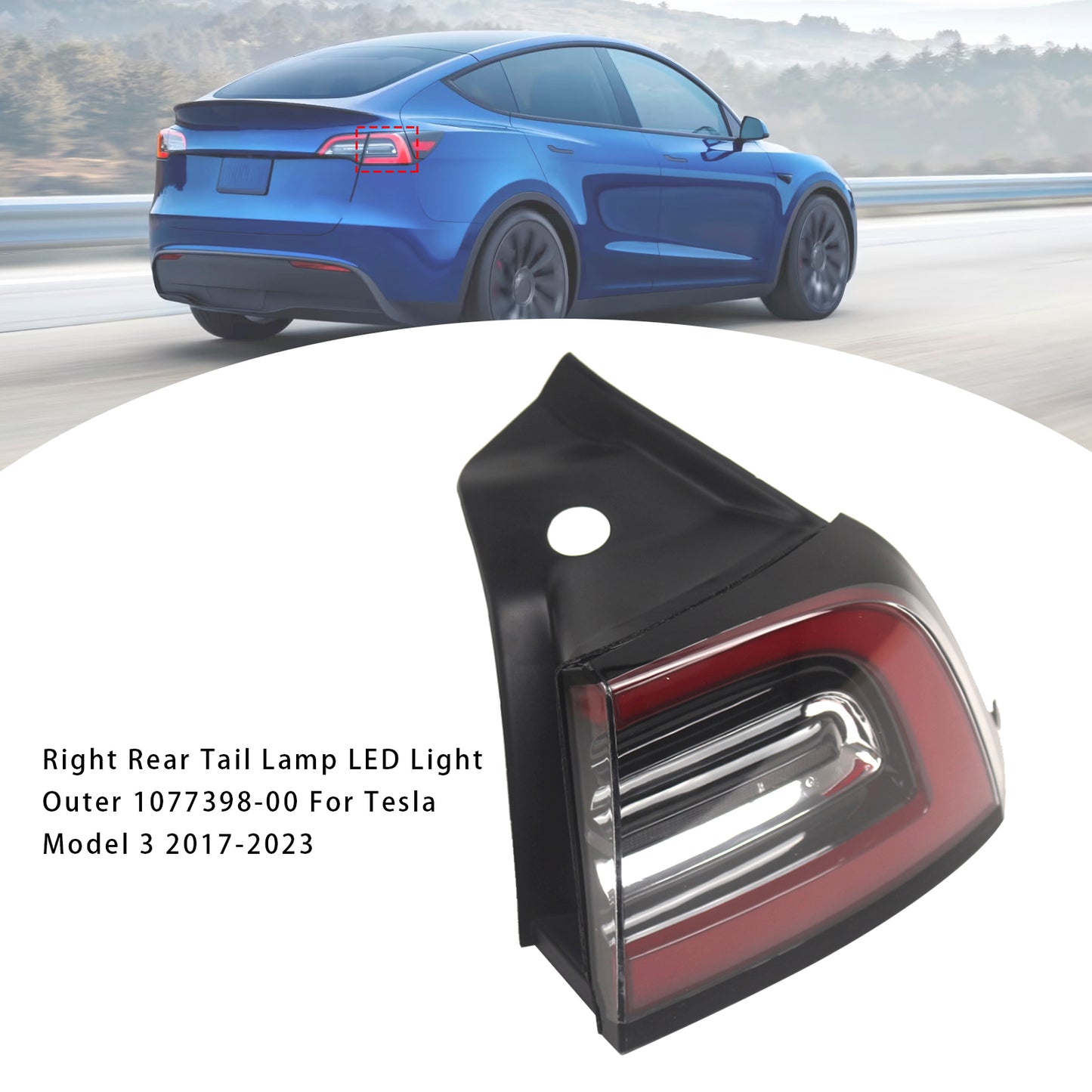 Fanale posteriore destro a LED esterno per Tesla Model Y 2020-2023 Tesla Model 3 1077398-00