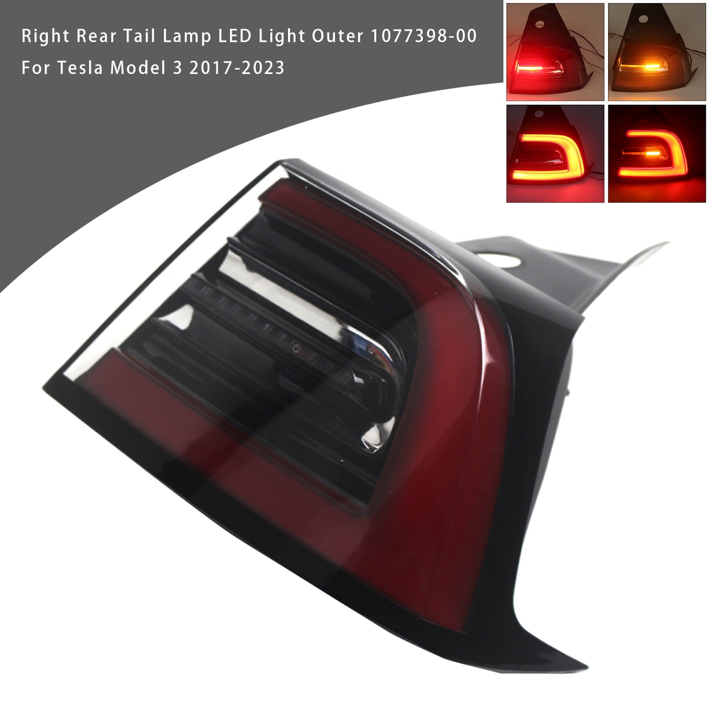 Fanale posteriore destro a LED esterno per Tesla Model Y 2020-2023 Tesla Model 3 1077398-00