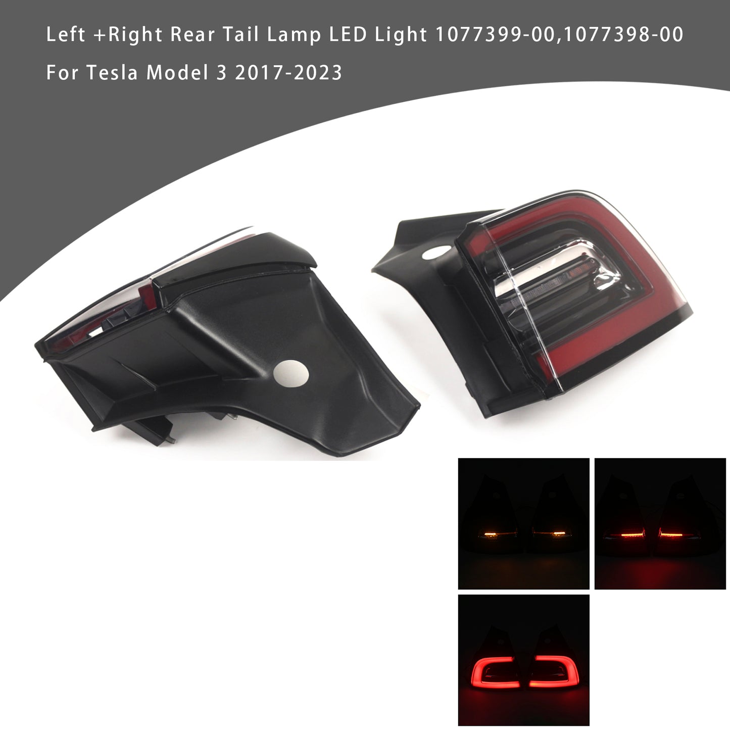 Fanale posteriore a LED Tesla Model 3 L+R 2017-2023 1077399-00,1077398-00