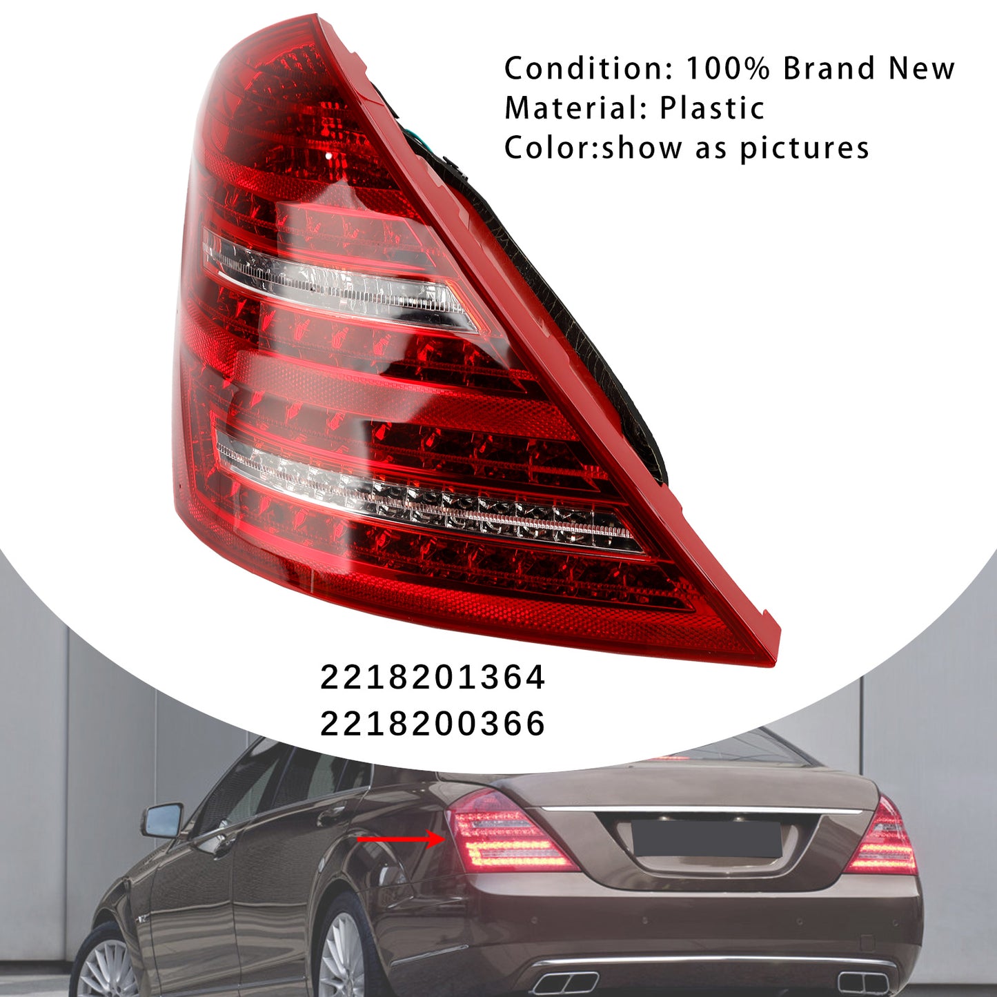 Fanale posteriore a LED sinistro Mercedes Benz W221 Classe S 2007-2013 2218201364