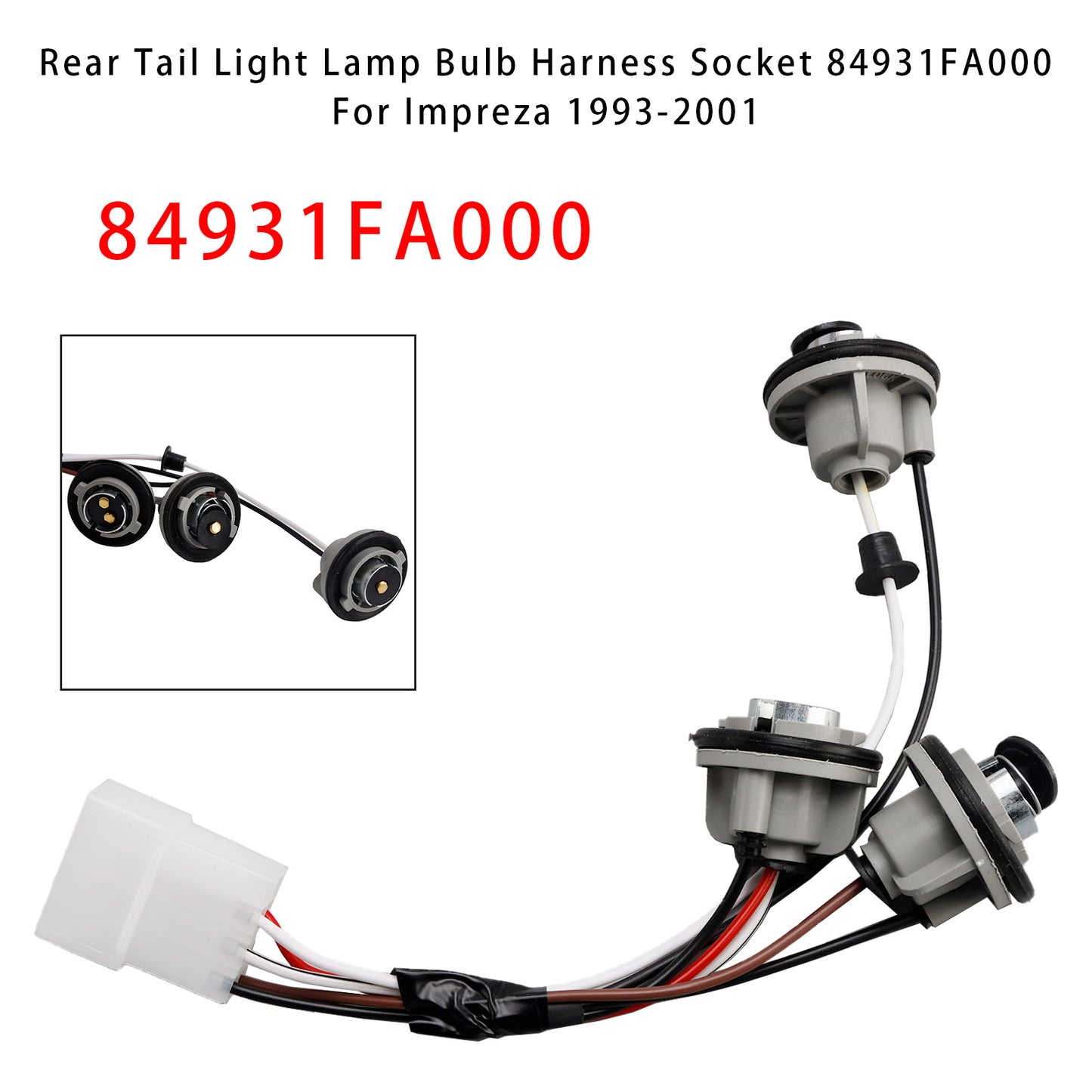 Presa per cablaggio lampadina fanale posteriore Subaru Impreza 1993-2001 84931FA000