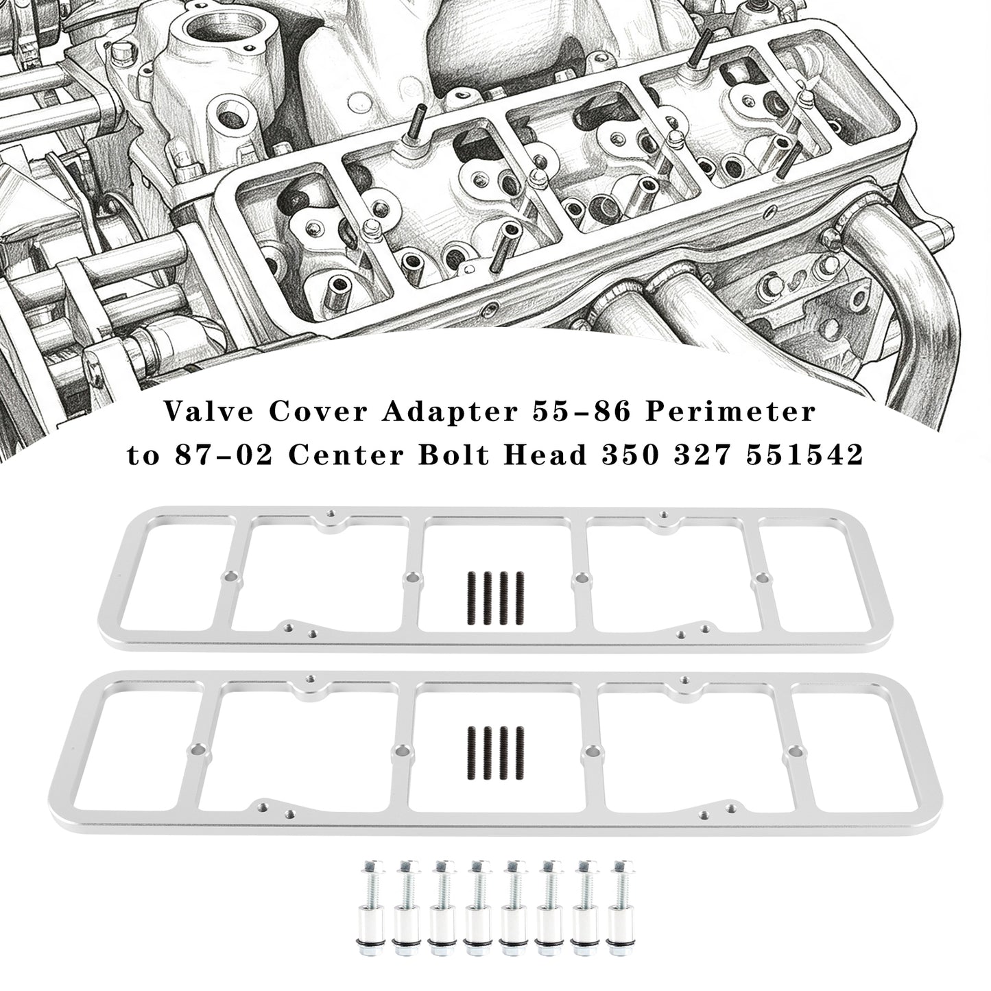 Adattatore coperchio valvola 1955-1986 perimetro a 1987-2002 testa bullone centrale 350 327 551542
