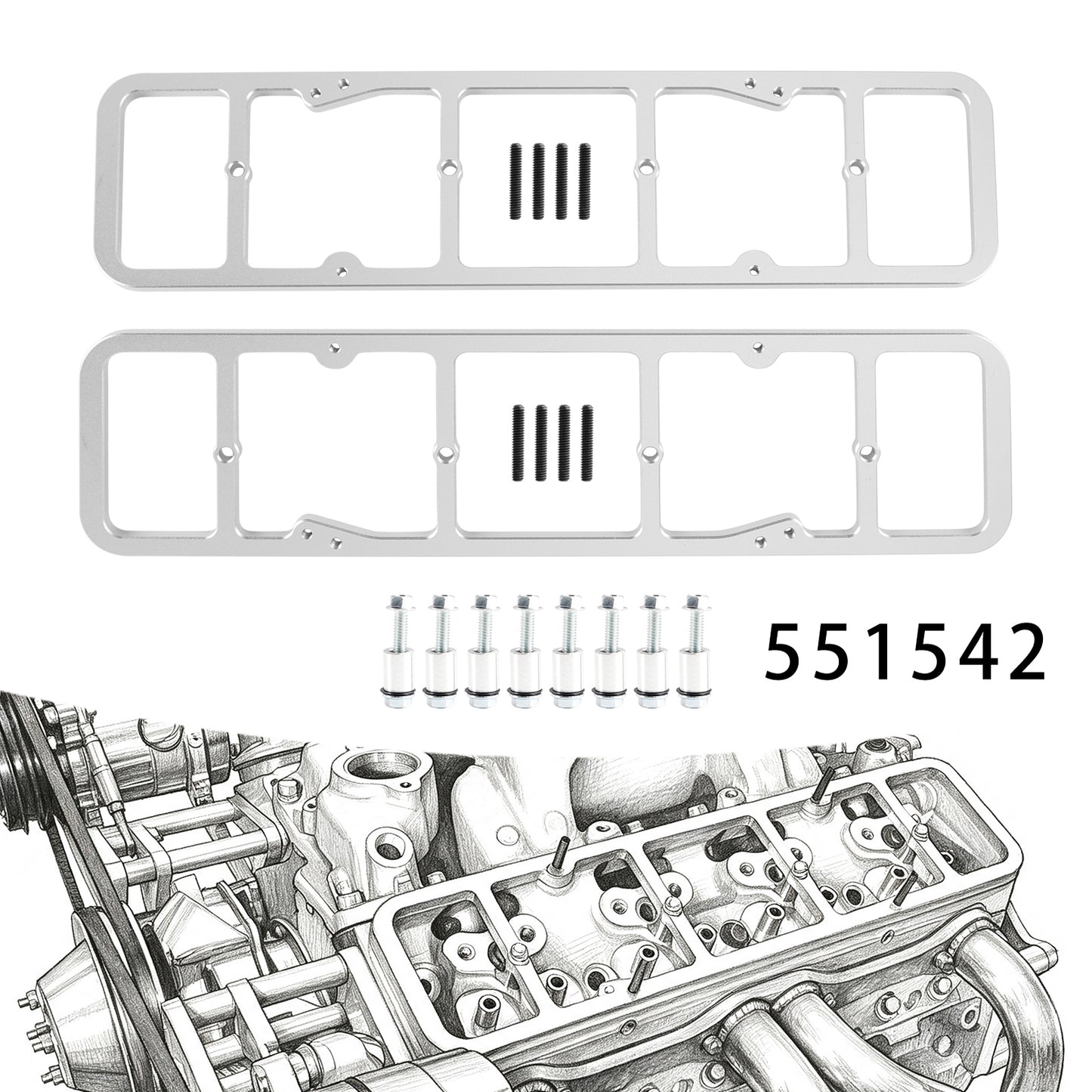 Adattatore coperchio valvola 1955-1986 perimetro a 1987-2002 testa bullone centrale 350 327 551542