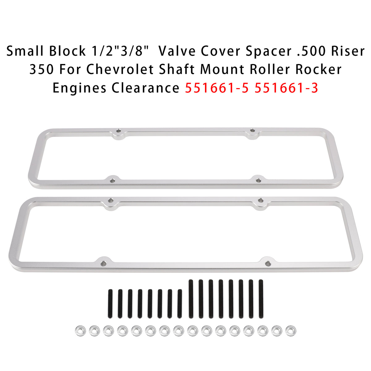 Distanziale coperchio valvole Small Block 1/2""3/8"" 500 Riser 350 per rullo di montaggio albero