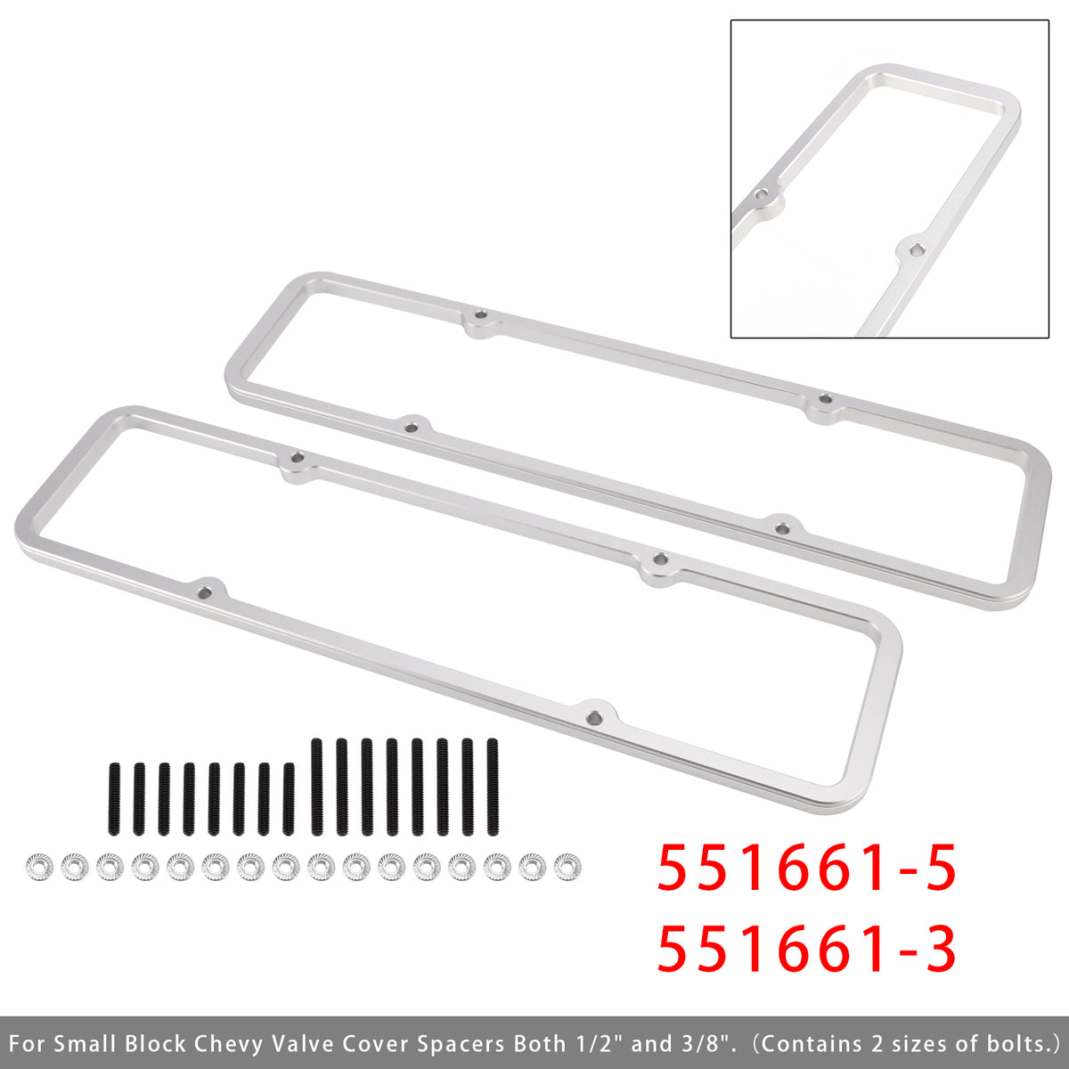Distanziale coperchio valvole Small Block 1/2""3/8"" 500 Riser 350 per rullo di montaggio albero