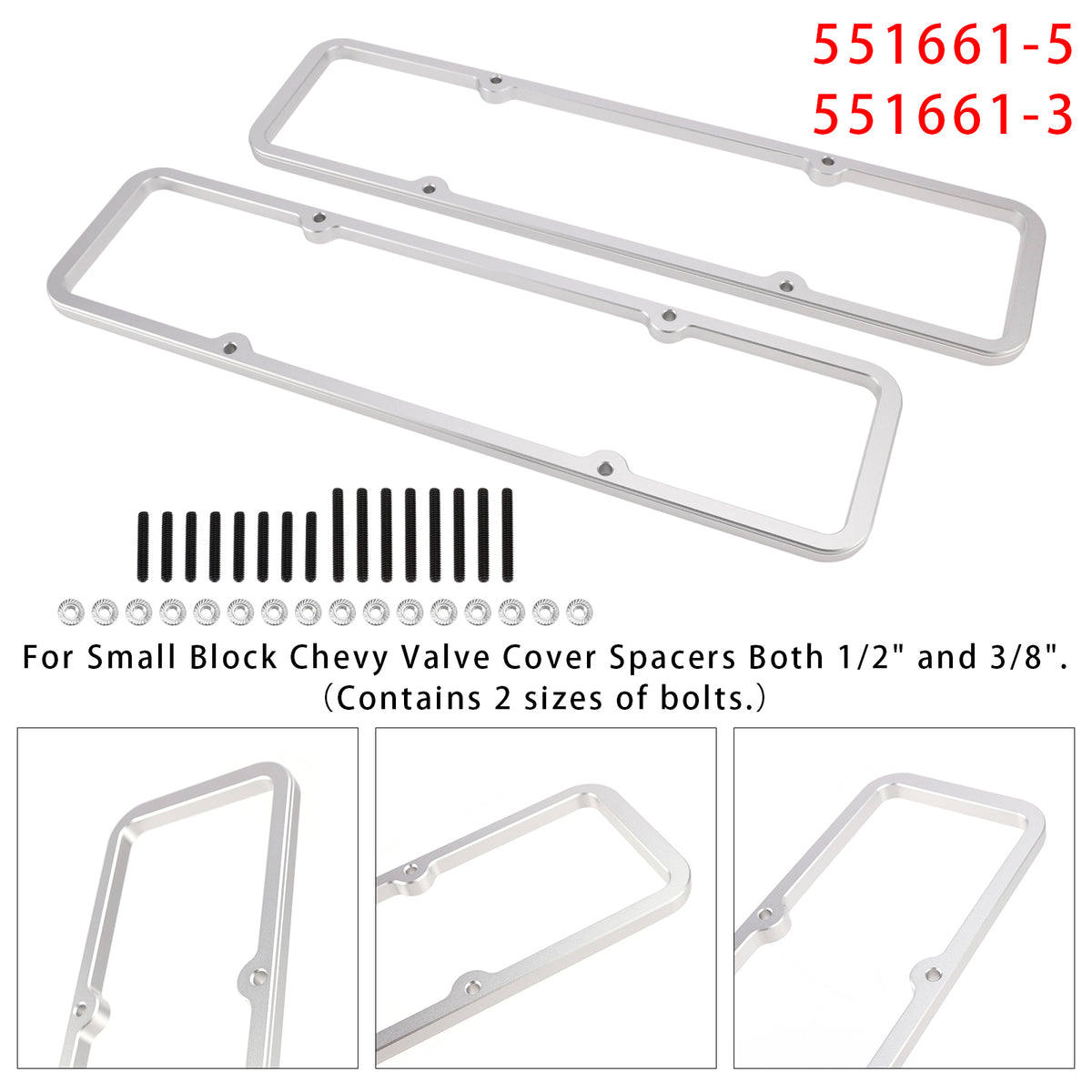 Distanziale coperchio valvole Small Block 1/2""3/8"" 500 Riser 350 per rullo di montaggio albero
