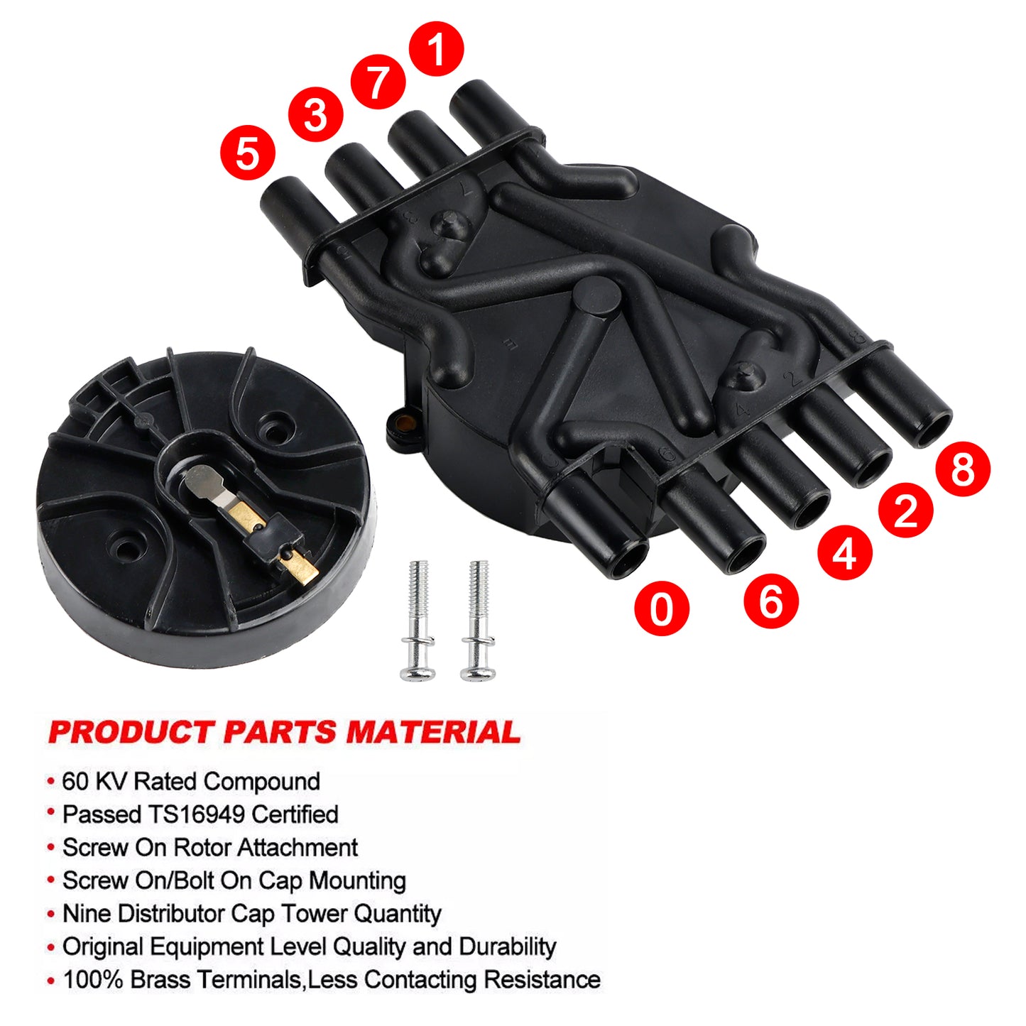 Kit tappo distributore e rotore 10452459 per Chevy K1500 GMC 5.7L Vortec