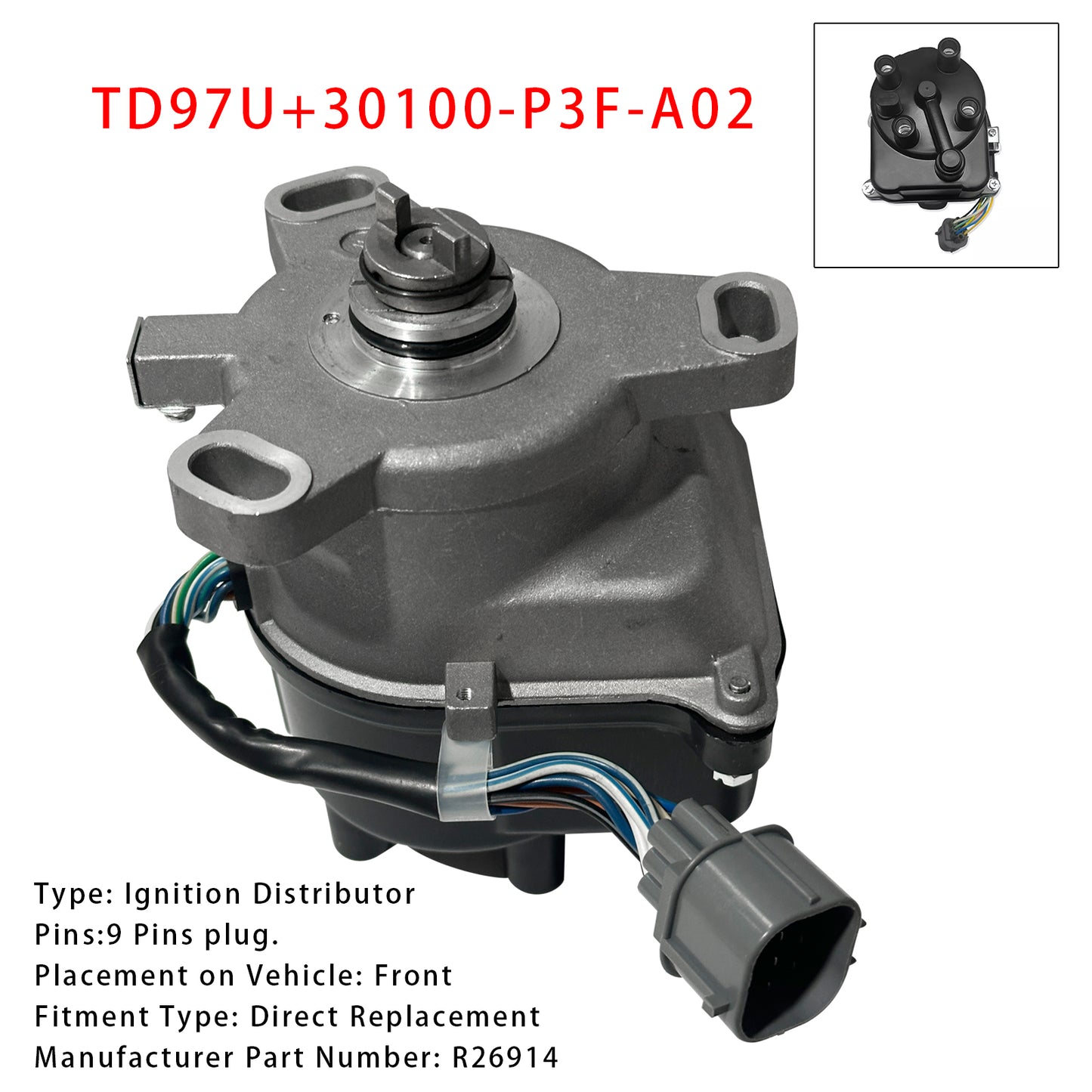 TD97U 30100-P3F-A02 Distributore di accensione per Honda CRV 1997-1998 EX LX 2.0L L4
