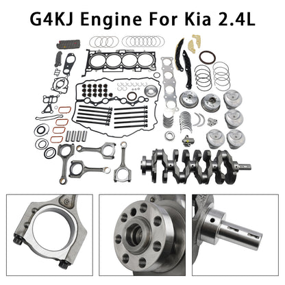 Kit di ricostruzione revisione motore Kia 2.4L G4KJ con albero motore, aste e kit di distribuzione