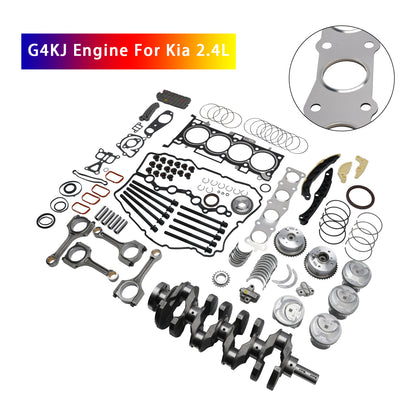 Kit di ricostruzione revisione motore Kia 2.4L G4KJ con albero motore, aste e kit di distribuzione