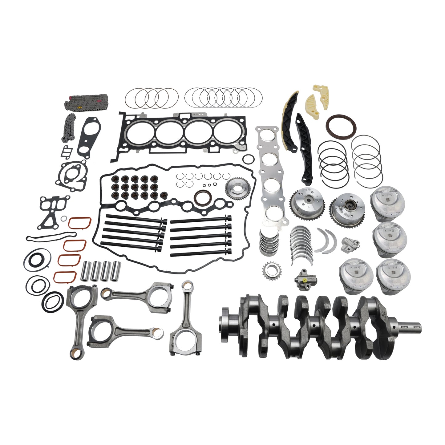 Kit di ricostruzione revisione motore Kia 2.4L G4KJ con albero motore, aste e kit di distribuzione