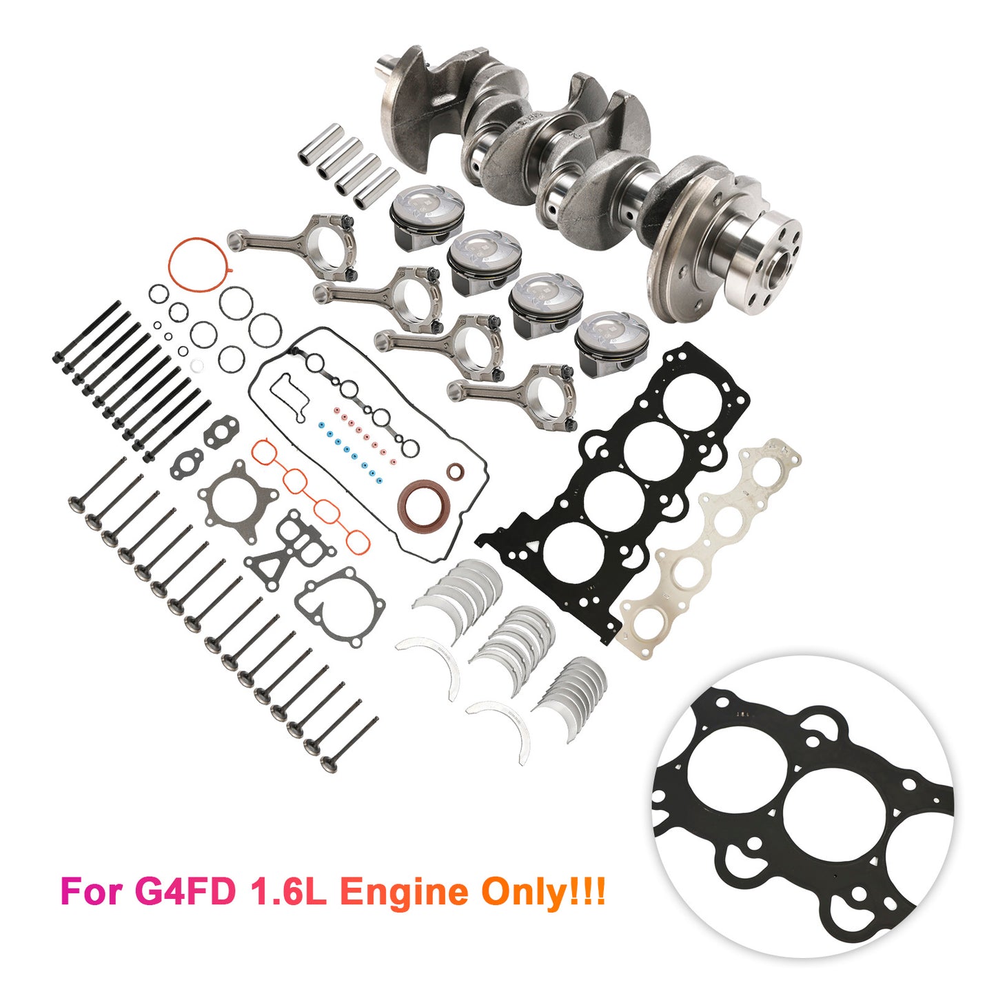 Kit di revisione per ricostruzione motore G4FD con albero motore e biella per Hyundai 1.6L