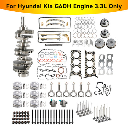 Kit di revisione e ricostruzione Hyundai KIA Santa Fe 3.3L G6DH 2013-2019 con bielle e fasatura dell"albero motore